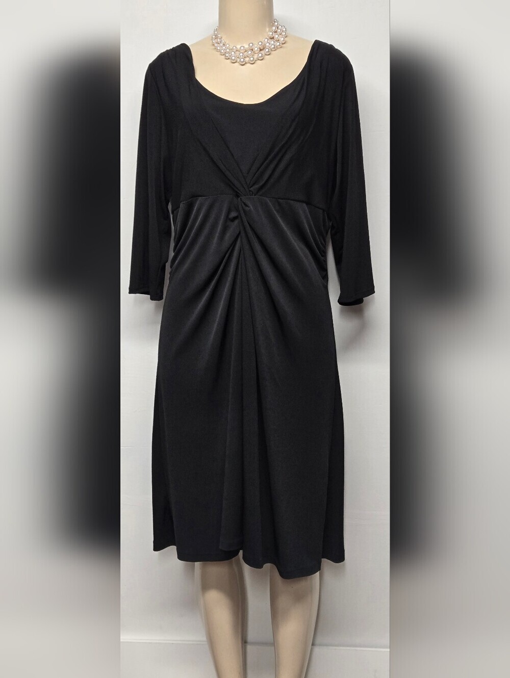 Fashion Bug OX Black Slinky Stretch Knit Dress New